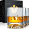 Whiskey Glasses Old Fashioned Glasses Set of 4 12Oz Rocks Glasses Gift for Men Women Drinking Bourbon Scotch Cocktails Rum Cognac Vodka at Home Bar