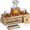 Whiskey Stones Gift Set for Men | Whiskey Decanter with Glasses Set and Wood - Image 2