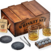 Whiskey Stones Gift Set - 2 Glasses, 8 Chilling Rocks and Wooden Box - Image 2