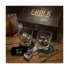 Whiskey Decanter and Stones Set - Whiskey Decanter, 2 Rocks Whiskey Glasses, 8 Stainless Steel Whisky Cubes - Image 5