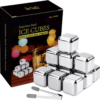 12 Pack Whiskey Stones Gift Set for Men - Stainless Steel Ice Cubes Chilling Stones Reusable