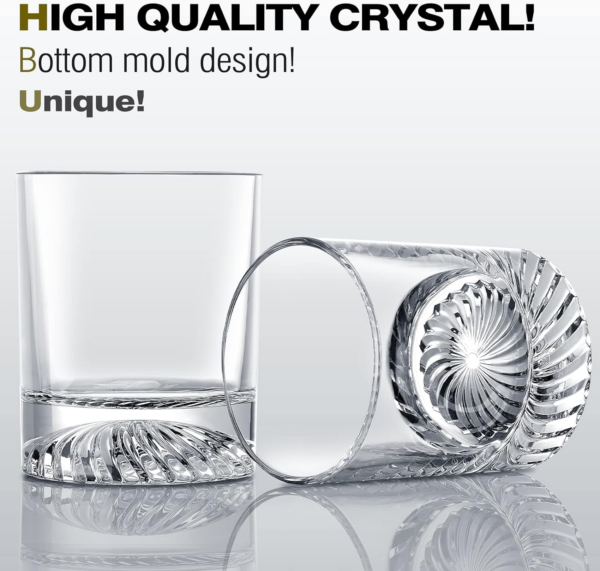 Whiskey Glasses Old Fashioned Glasses Set of 4 12Oz Rocks Glasses Gift for Men Women Drinking Bourbon Scotch Cocktails Rum Cognac Vodka at Home Bar - Image 2