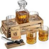 Whiskey Stones Gift Set for Men | Whiskey Decanter with Glasses Set and Wood - Image 8