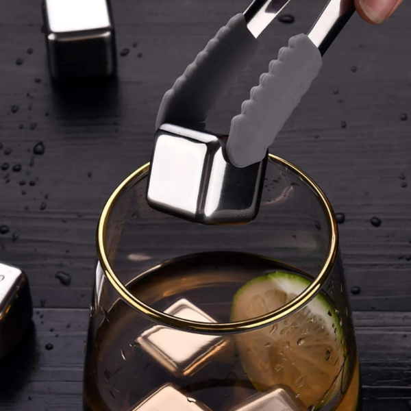 8 Pcs Whiskey Stones Stainless Steel Ice Cubes Reusable Chilling Whiskey Stones - Image 3