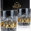 Whiskey Glass Set of 2,  10 Oz Crystal Whiskey Glasses Thick Bottom Bourbon Glasses Old Fashioned Rocks Glass Tumbler for Scotch, Cocktail, Liquor, Home Bar Whiskey Gifts for Men (Glass Set 2)