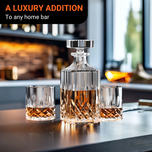 Whiskey Decanter Set with Glasses and Whiskey Stones - Image 4