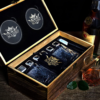 Whiskey Glasses Set (2 Glasses + 6 Silver Stones)
