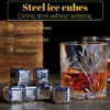 Whiskey Glasses Set (2 Glasses + 6 Silver Stones) - Image 3