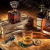 Whiskey Stones Gift Set for Men | Whiskey Decanter with Glasses Set and Wood - Image 13