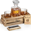 Whiskey Stones Gift Set for Men | Whiskey Decanter with Glasses Set and Wood - Image 9