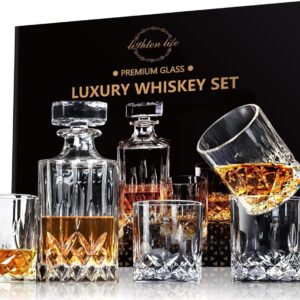 LIGHTEN LIFE Crystal Whiskey Decanter Set