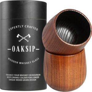 Oaksip Original Charred Wooden Bourbon Drinking Glasses