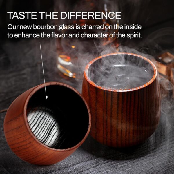Oaksip Original Charred Wooden Bourbon Drinking Glass - Image 4