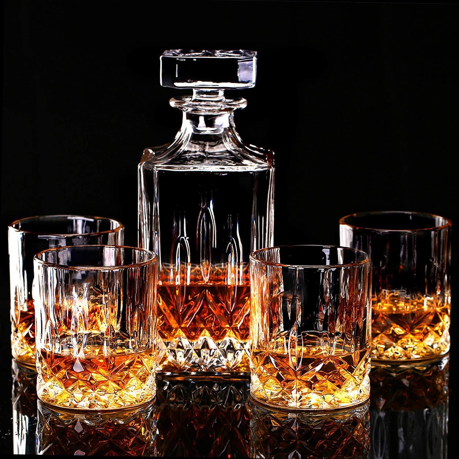 LIGHTEN LIFE Crystal Whiskey Decanter Set