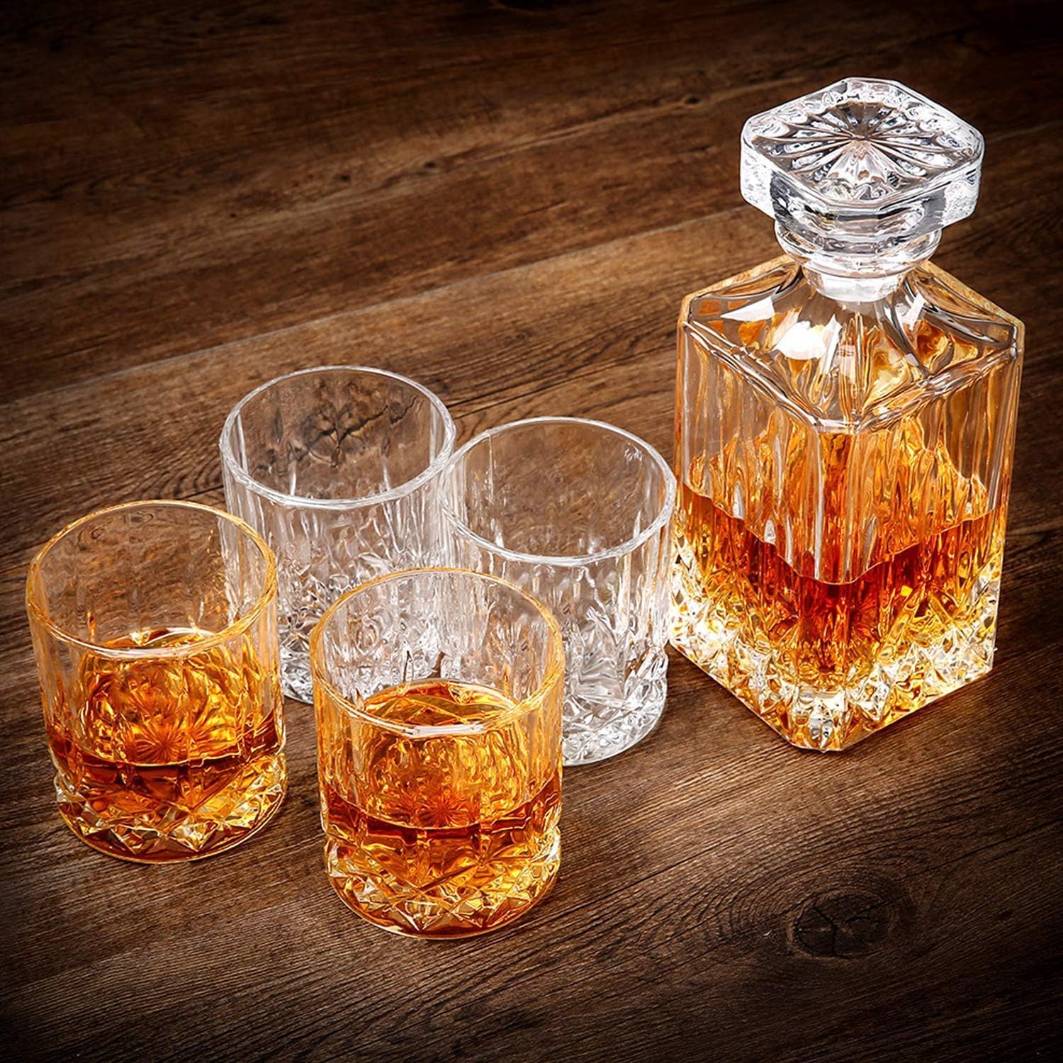 LIGHTEN LIFE Crystal Whiskey Decanter Set