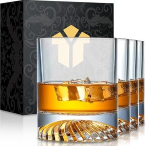 OPAYLY Crystal Old Fashioned Whiskey Glasses
