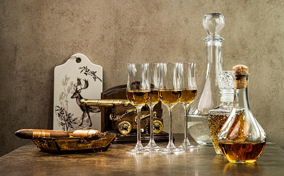 GLASSIQUE CADEAU Set of 4 Small Copita Glasses for Sipping Spirits