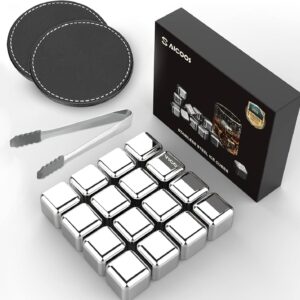 16 Pack Reusable Stainless Steel Ice Cubes by SAICOOS
