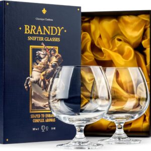GLASSIQUE CADEAU Large 21 oz Crystal Brandy and Cognac Snifter Glasses