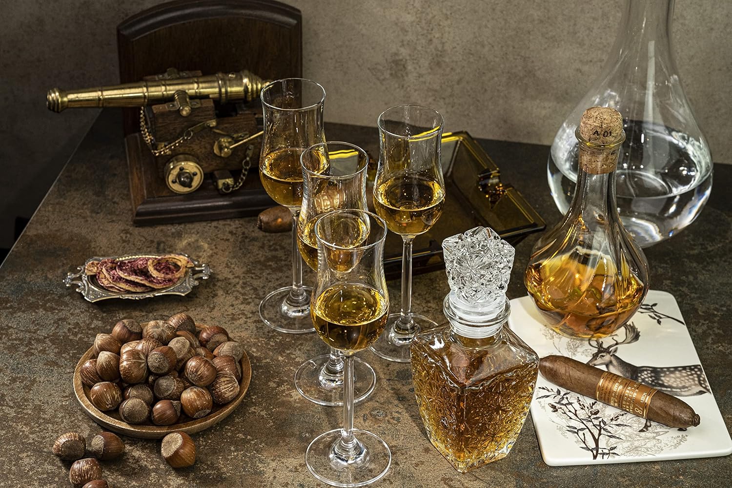 GLASSIQUE CADEAU Set of 4 Small Copita Glasses for Sipping Spirits