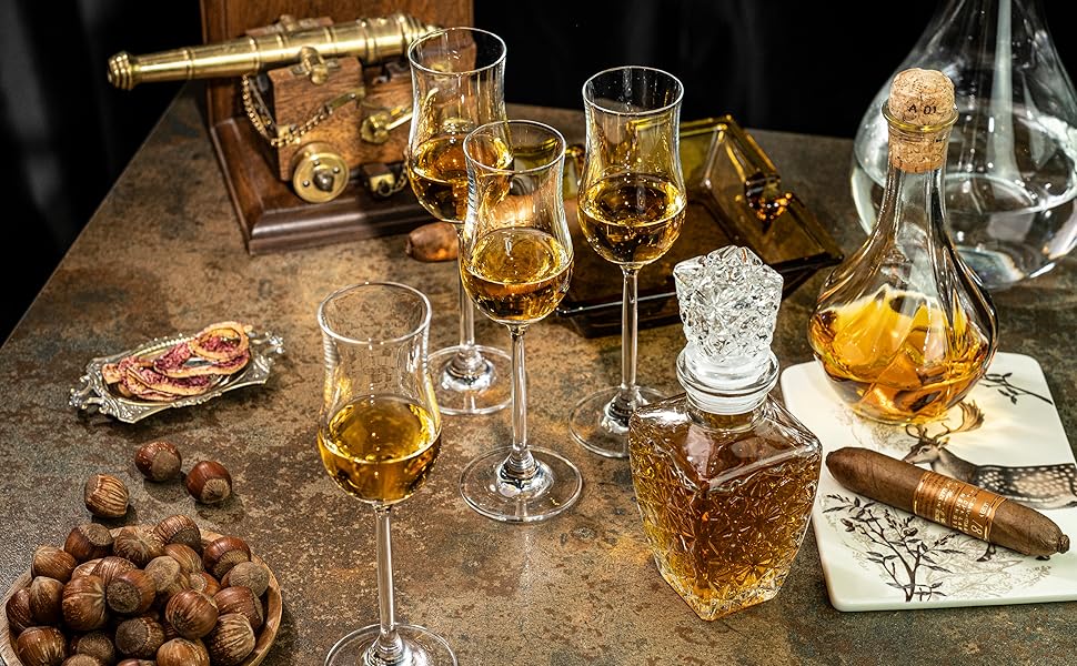 GLASSIQUE CADEAU Set of 4 Small Copita Glasses for Sipping Spirits