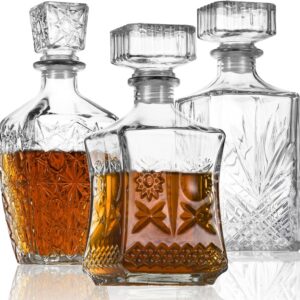 LAWADACH Whiskey Decanter Set of 3