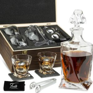 Frolk Whiskey Decanter Gift Set – Luxury XL Whiskey Stones