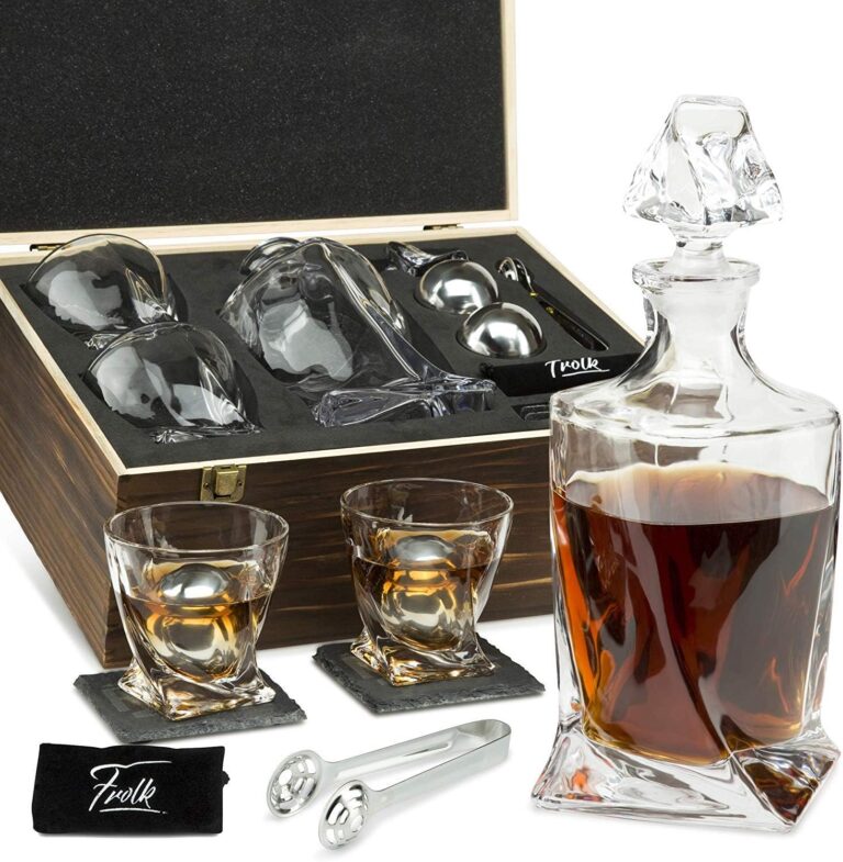 Frolk Whiskey Decanter Gift Set – Luxury XL Whiskey Stones