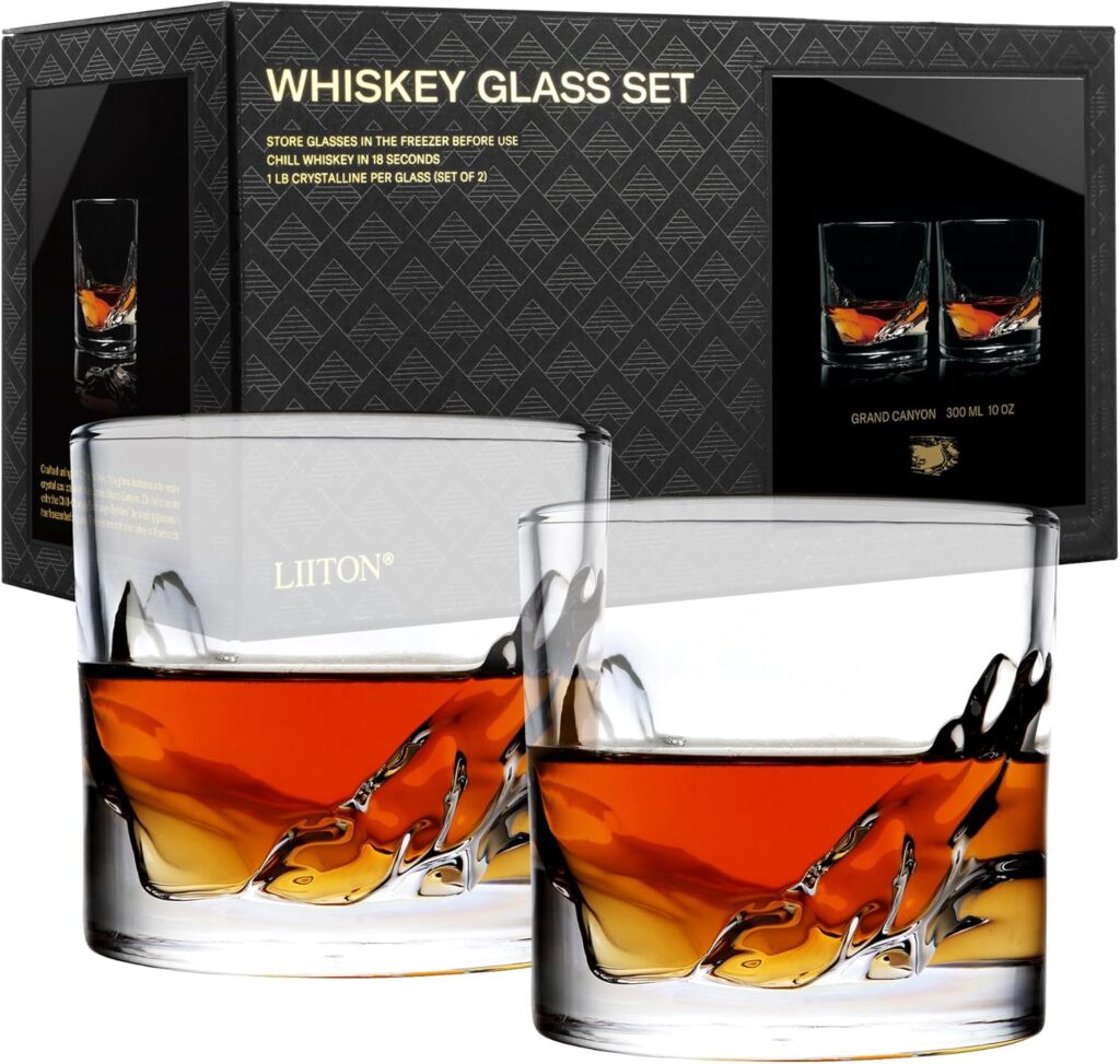 LIITON Grand Canyon Freezable Crystal Whiskey Glasses