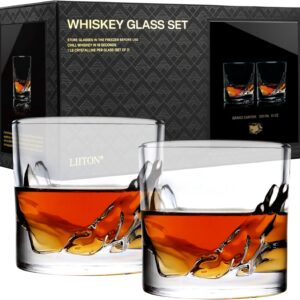LIITON Grand Canyon Freezable Crystal Whiskey Glasses