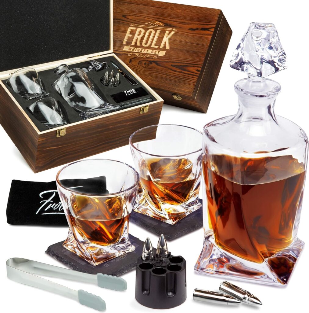 Frolk Whiskey Decanter & Stones Gift Set – XL Bullets