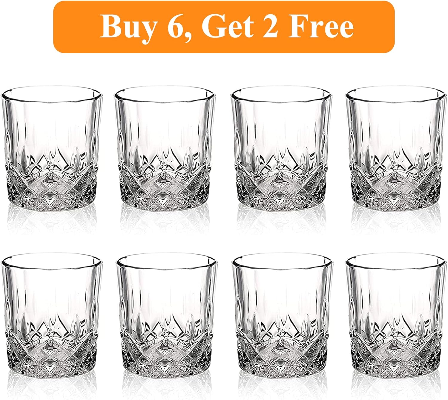 Gencywe Crystal Whiskey Glasses Set of 8 - Image 7