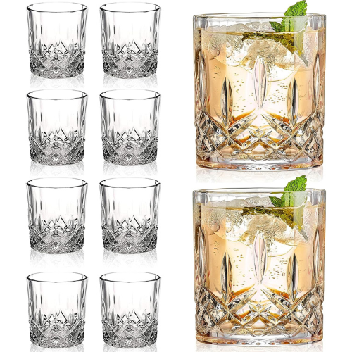 Gencywe Crystal Whiskey Glasses Set of 8 – 11oz Old Fashioned Tumblers