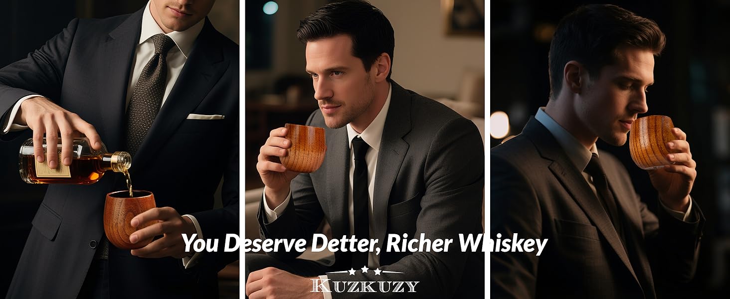 Charred Wooden Whiskey Tumbler by KUZKUZY