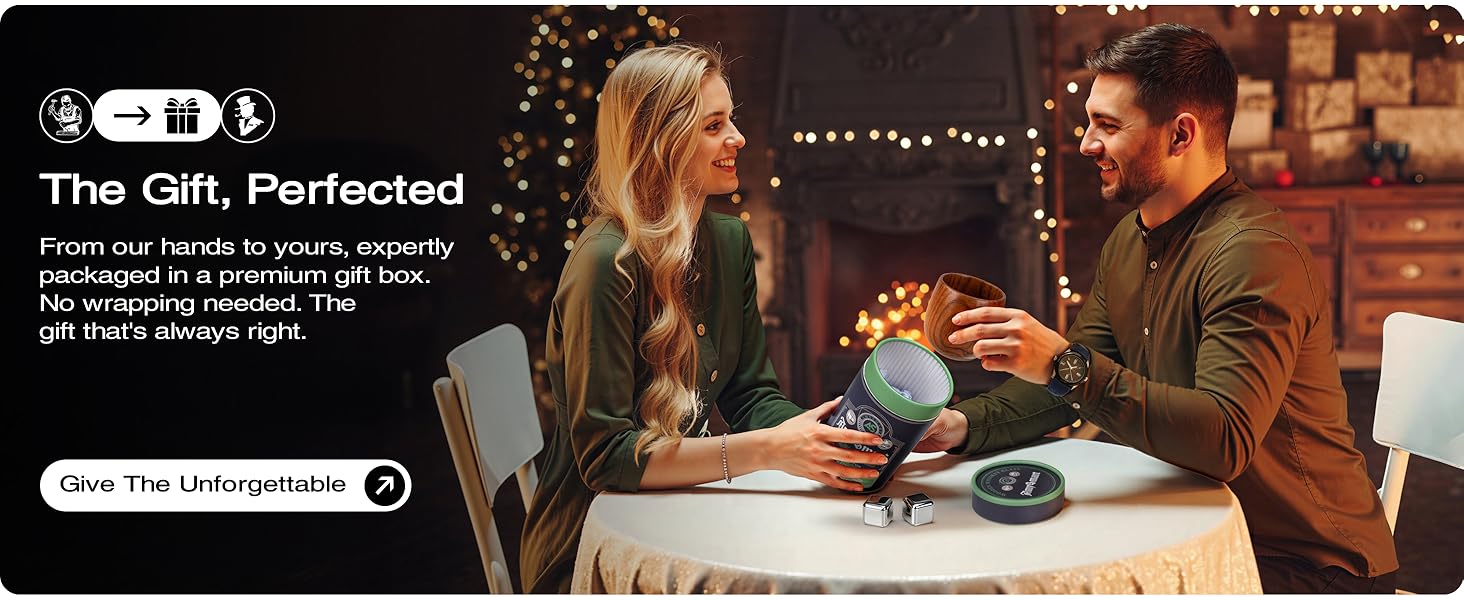 Amysmart Handcrafted Wooden Whiskey Glass Set