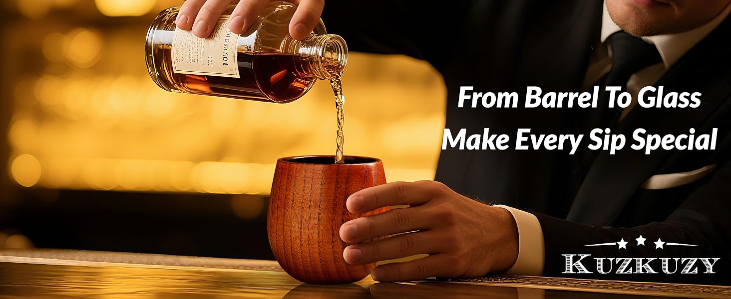 Charred Wooden Whiskey Tumbler by KUZKUZY