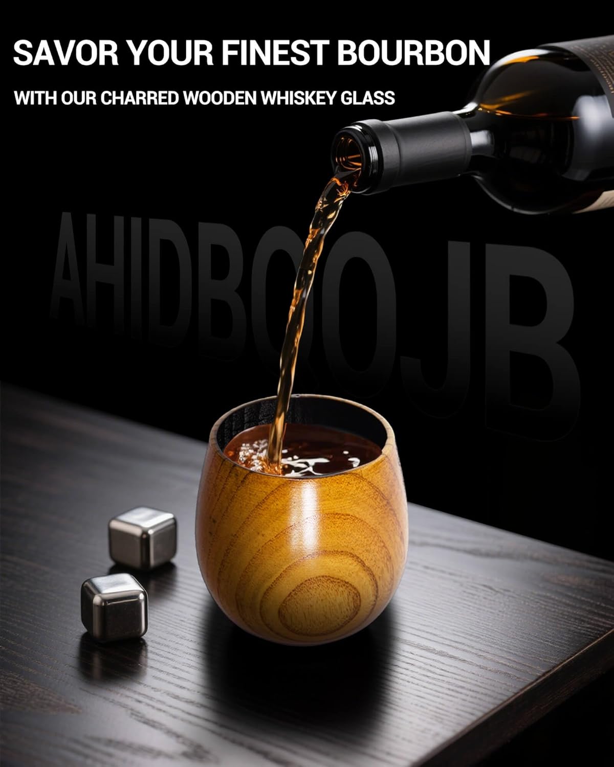 AHIDBQOJB Wooden Bourbon Drinking Glass