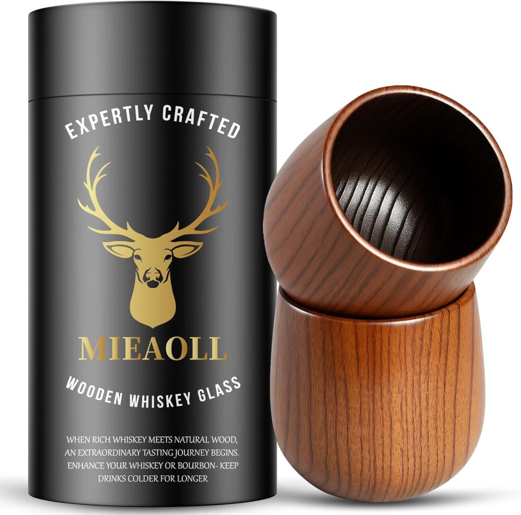 Mieaoll Wooden Whiskey Glasses