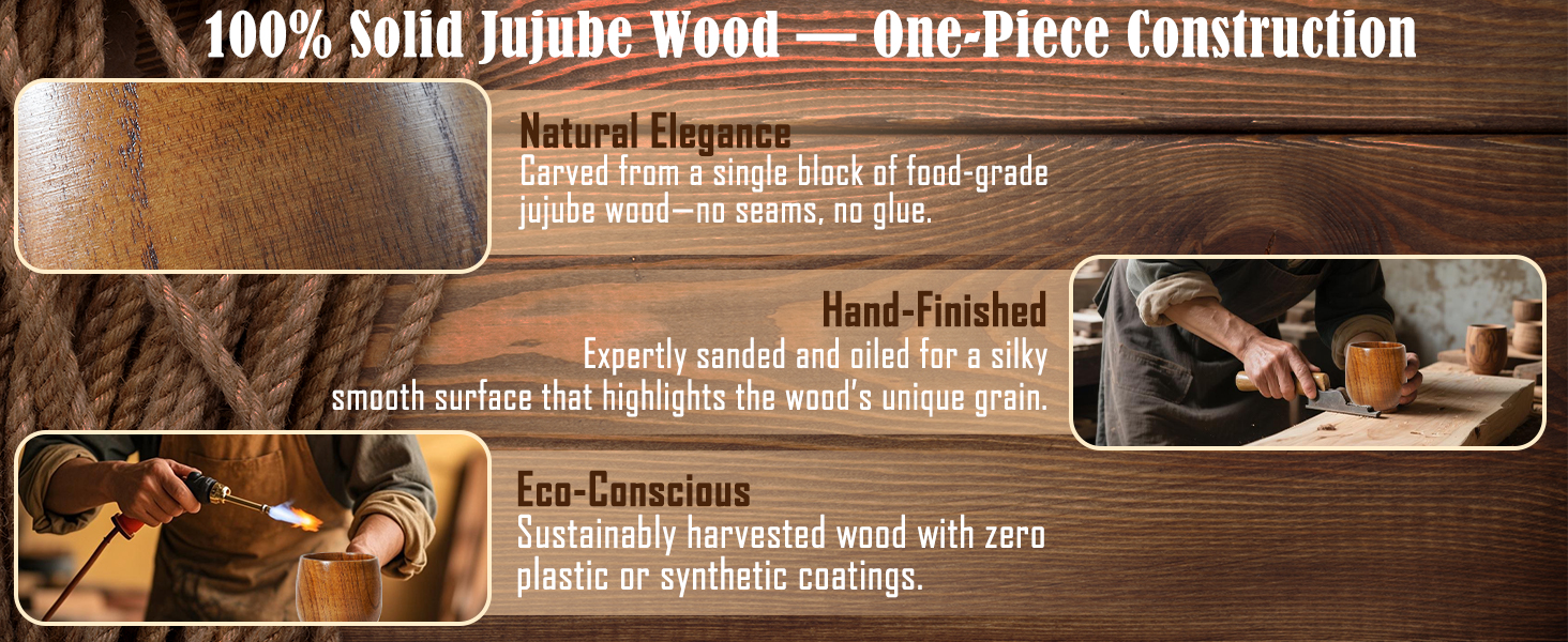 Handcrafted Wooden Bourbon Whiskey Glasses