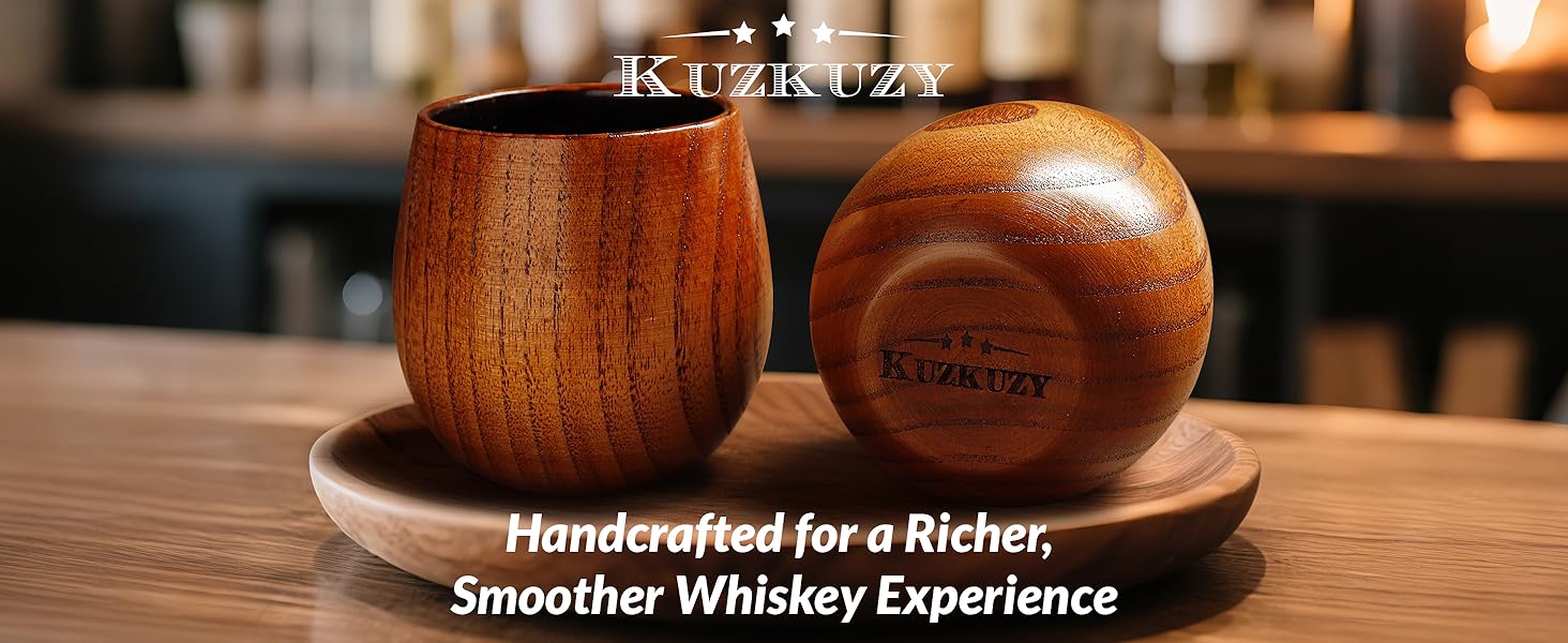 Charred Wooden Whiskey Tumbler by KUZKUZY