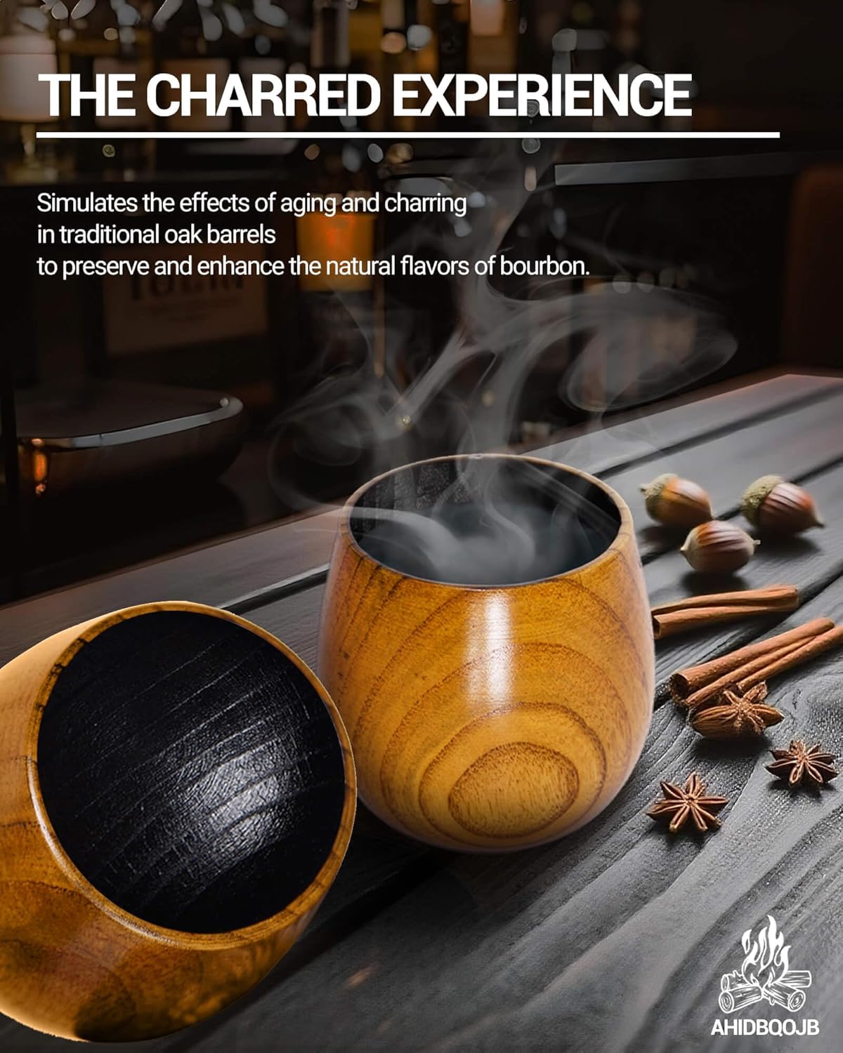 AHIDBQOJB Wooden Bourbon Drinking Glass