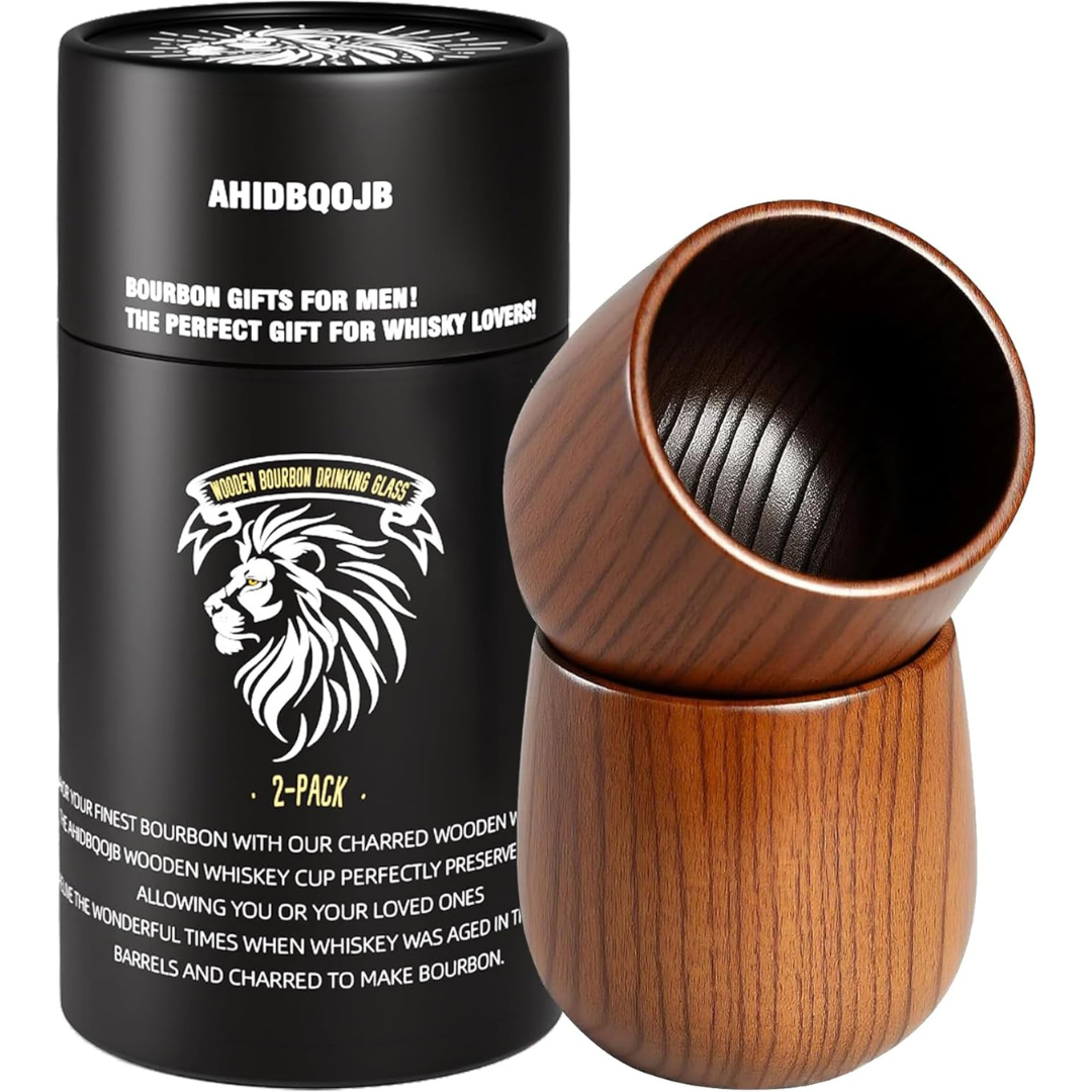 AHIDBQOJB Wooden Bourbon Drinking Glass