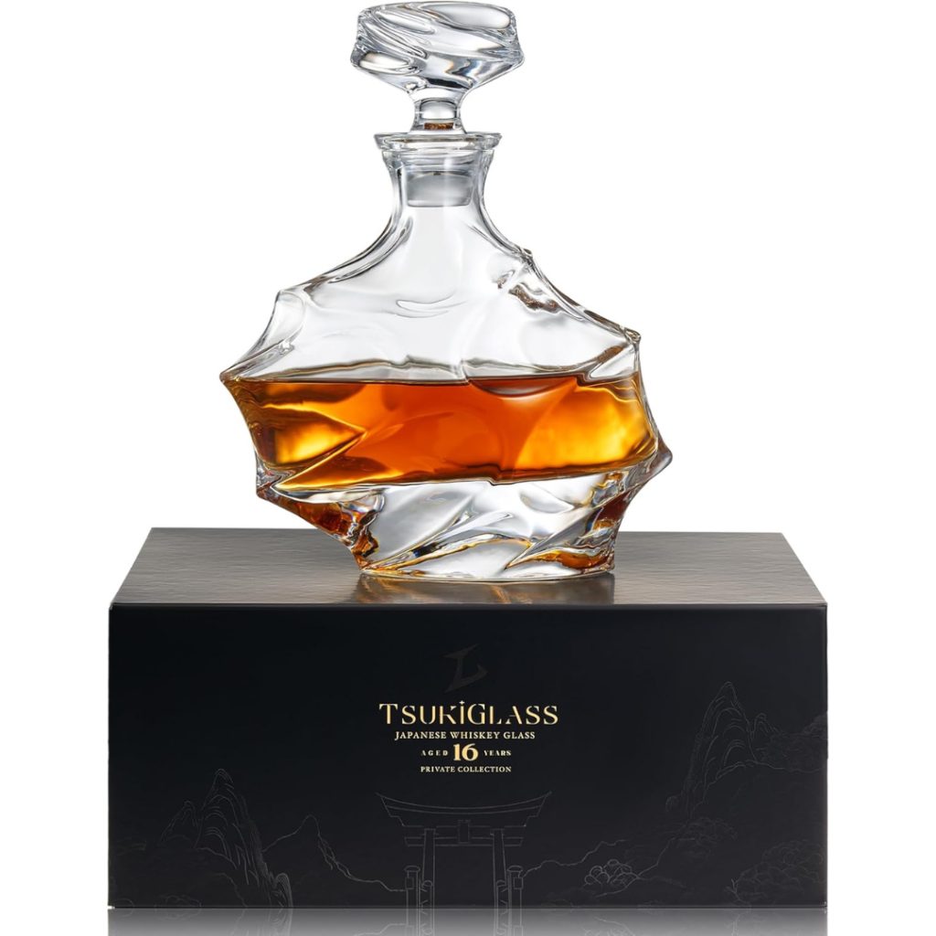 TsukiGlass Storm Japanese Crystal Whisky Decanter