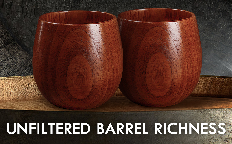 BearSkill Handcrafted Whiskey Enhancing Wooden Tumbler (2-Pack)