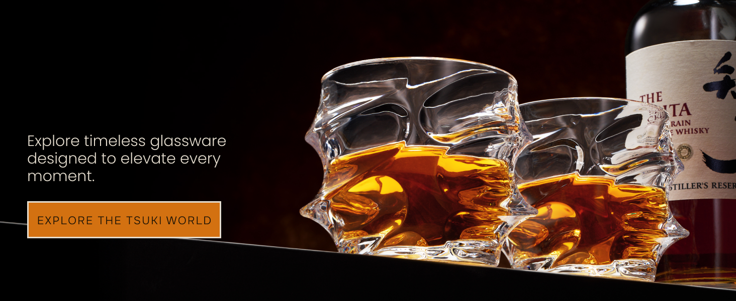 TSUKIGLASS® Storm Premium Japanese Crystal Whisky Glasses Set of 4 