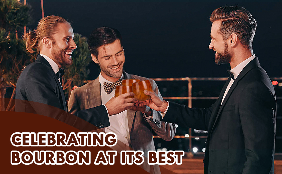 BearSkill Handcrafted Whiskey Enhancing Wooden Tumbler (2-Pack)